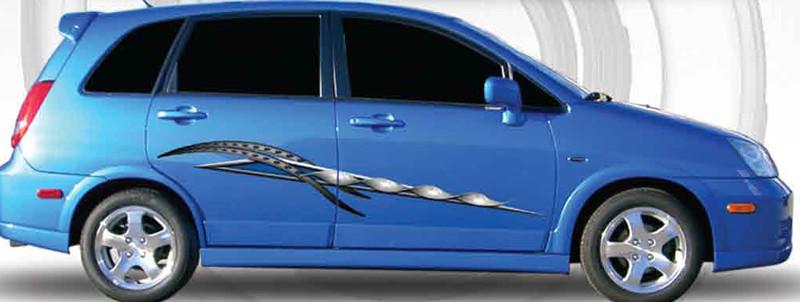 Twister vinyl Stripe on blue car